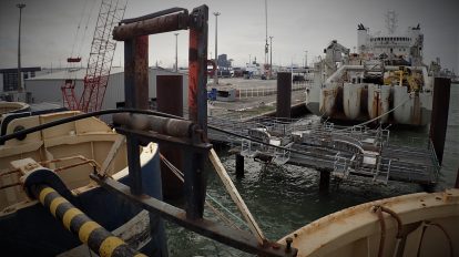 EllaLink submarine cable being loaded on board of the Cable Ship Ile de Bréhat