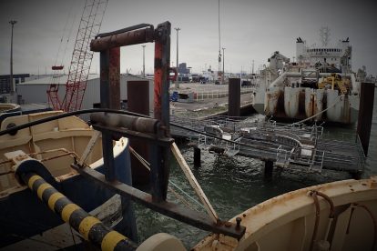 EllaLink submarine cable being loaded on board of the Cable Ship Ile de Bréhat