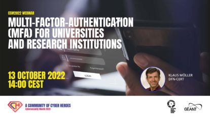 CyberSecMonth 2022 Webinar MFA Klaus Möller - DFN-CERT