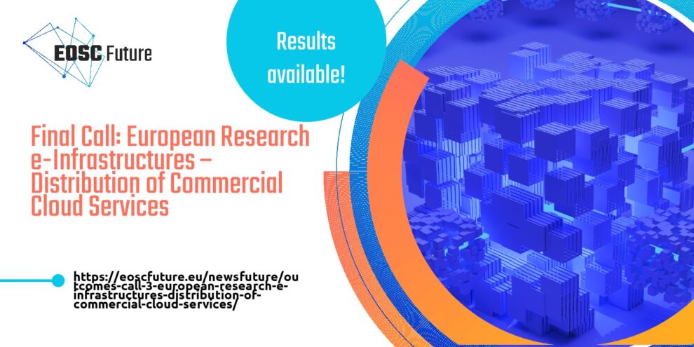 EOSC Future procurement call 3 outcomes: European Research E- Infrastructures – Distribution of Commercial Cloud Services