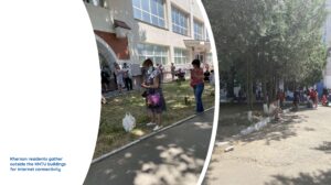 Kherson residents accessing university wi-fi