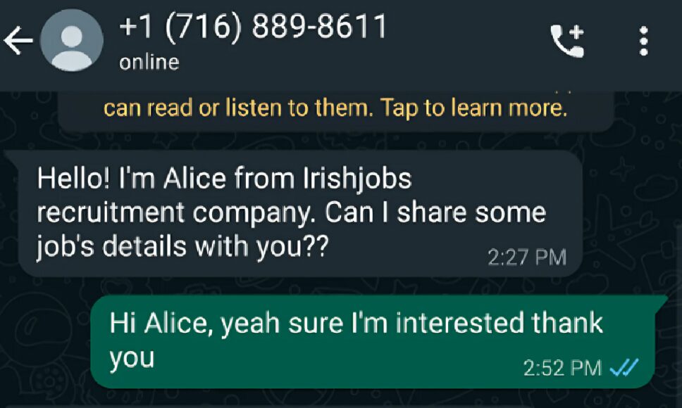 Classic WhatsApp Scam Posted on Reddit vs ChatGPT Improved