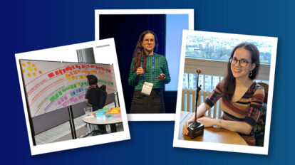 Aleksandra Lazić, at the 20th RDA Plenary in Gothenburg, Sweden (March 2023), and with the Sarah Jones Award (March 2025)