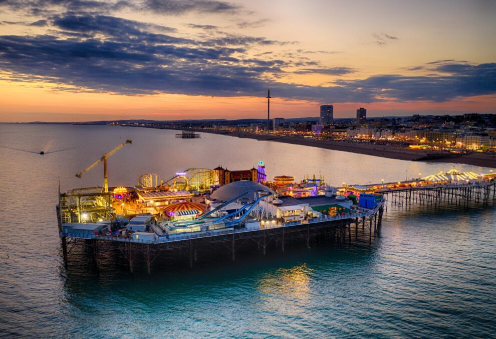 Aerial view of the Brighton Pier. Picture credit to Lates TV by Angi Mariani.