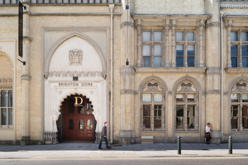 Brighton Dome Signage. Architecture and Interior Photography by Jim Stephenson