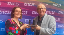 Ronan Byrne, CEO HEAnet, presented with the GÉANT Community Award by Charlie van Genuchten (SURF) at TNC25, held in Brighton, UK