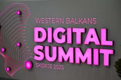 Western Balkans Digital summit sign. Photo by WBDS