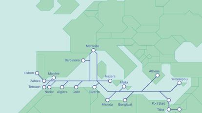Map of the planned Medusa cable system
