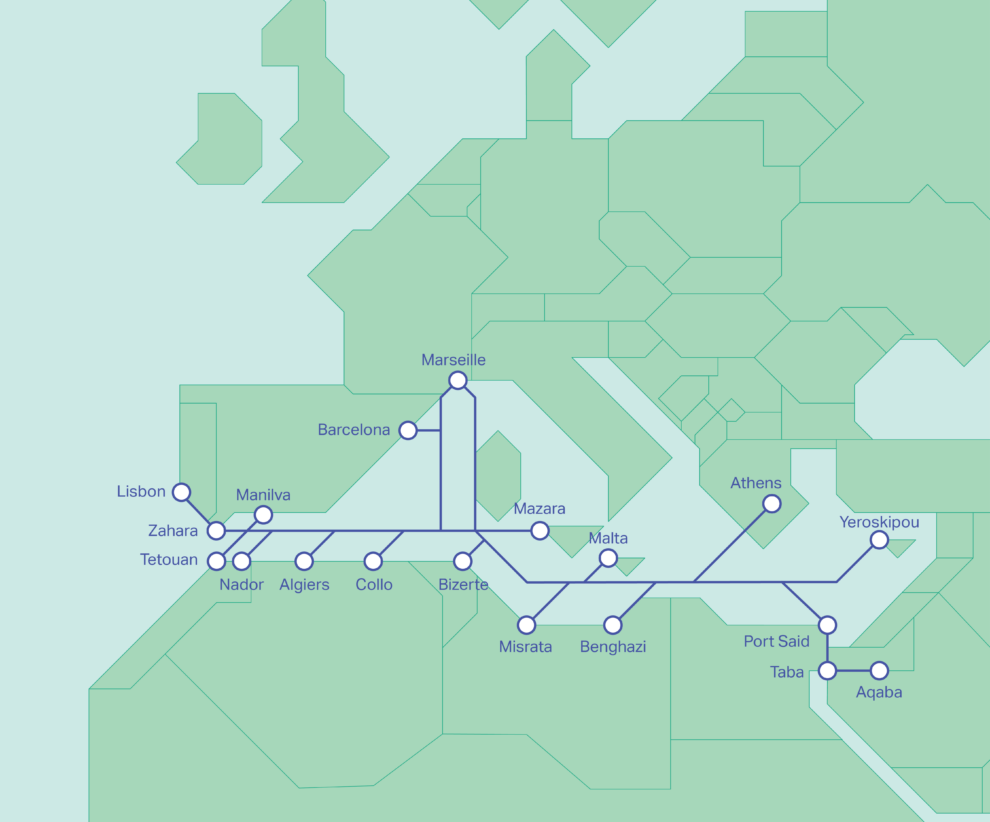 Map of the planned Medusa cable system